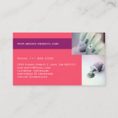 Dierafdrukken van Bright Girly Pink Tiger Zebra St Visitekaartje (Achterkant)