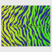 Dierafdrukken van marineblauw en Limoen tijgerstre Cadeaupapier (Vlak)