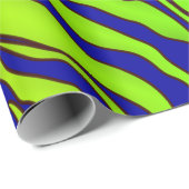 Dierafdrukken van marineblauw en Limoen tijgerstre Cadeaupapier (Rol Hoek)