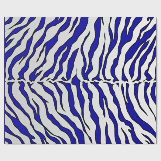 Dierafdrukken van marineblauw en witte tijgerstrep cadeaupapier (Vlak)