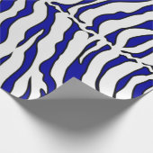 Dierafdrukken van marineblauw en witte tijgerstrep cadeaupapier (Hoek)