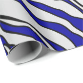Dierafdrukken van marineblauw en witte tijgerstrep cadeaupapier (Rol Hoek)