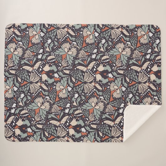 Dierafdrukken van Monarch-vlinder Sherpa Deken (Voorkant (horizontaal))