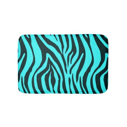 Dierafdrukpatroon Turquoise zebra Badmat (Voorkant)