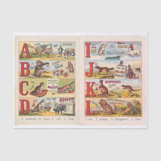 dieralfabet, geïllustreerd boek tissuepapier (Voorkant)