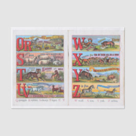  dieralfabet, geïllustreerd boekweefsel Pa Tissuepapier