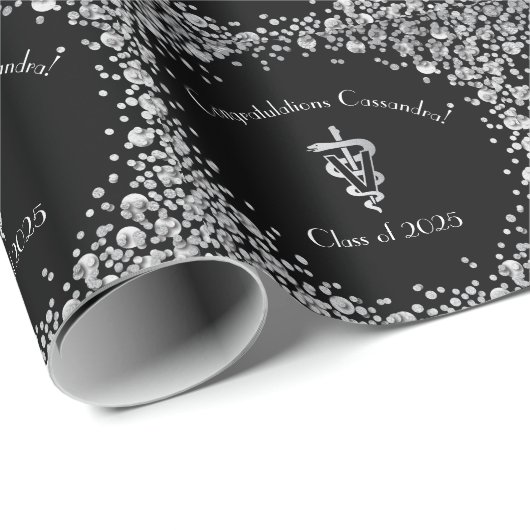Dierarts Afstudeerproject Zwart Zilver Cadeaupapier (Rol Hoek)