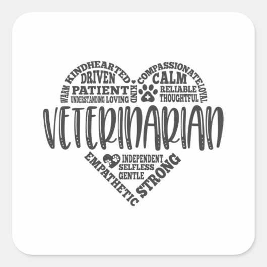 Dierarts, dierenarts, dierenarts vierkante sticker (Voorkant)
