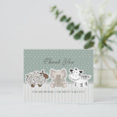 Dierbaby's Groen Babyshower Bedankt Briefkaart (Staand voorkant)