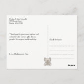 Dierbaby's Groen Babyshower Bedankt Briefkaart (Achterkant)