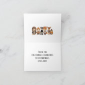 Dierbare herfsthuisdieren Kinderen Verjaardag Bedankkaart (Binnen)