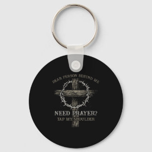 Dierbare persoon achter mij moet gebed tikken mijn sleutelhanger