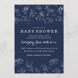 Dierconstellaties Baby shower Uitnodiging