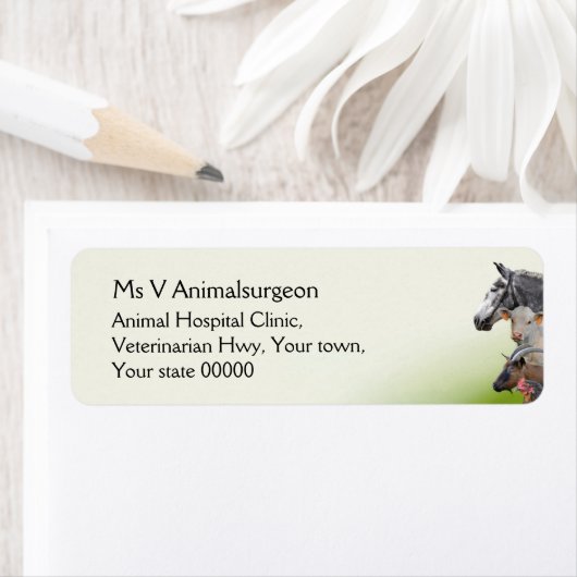 Dierdierenarts boerderij etiket (Insitu)