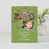 Dierdierentuin Birthday Party Kaart (Staand voorkant)