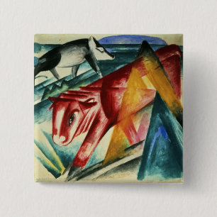 Dieren, 1913 vierkante button 5,1 cm