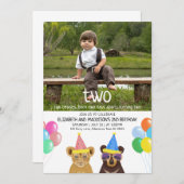 Dieren 2e verjaardag kaart (Voorkant / Achterkant)