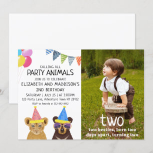 Dieren 2e verjaardag kaart