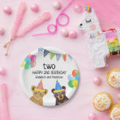 Dieren 2e verjaardag papieren bordje (Feest)