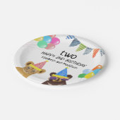 Dieren 2e verjaardag papieren bordje (Gekanteld)