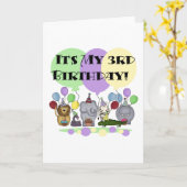 Dieren 3e verjaardag Tshirts en geschenken Kaart (Gele Bloem)