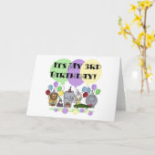 Dieren 3e verjaardag Tshirts en geschenken Kaart (Gele Bloem)