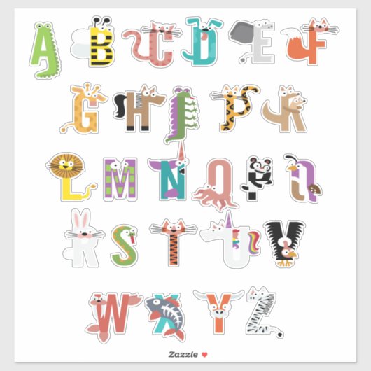 DIEREN A-Z STICKER (Vel)