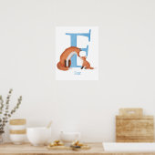 Dieren ABC F is voor vos afdruk Poster (Keuken)
