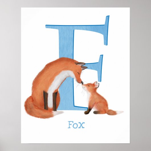 Dieren ABC F is voor vos afdruk Poster (Voorkant)