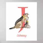 Dieren ABC J is voor jakhals afdruk Poster (Voorkant)