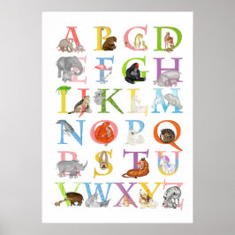 Dieren-ABC-kinderkamerposter voor kinderen Poster