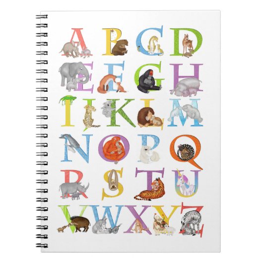Dieren ABC notitieboek (blauwe versie) (Voorkant)