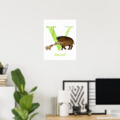 Dieren ABC V is voor Visayan warty pig afdruk Poster (Thuiskantoor)