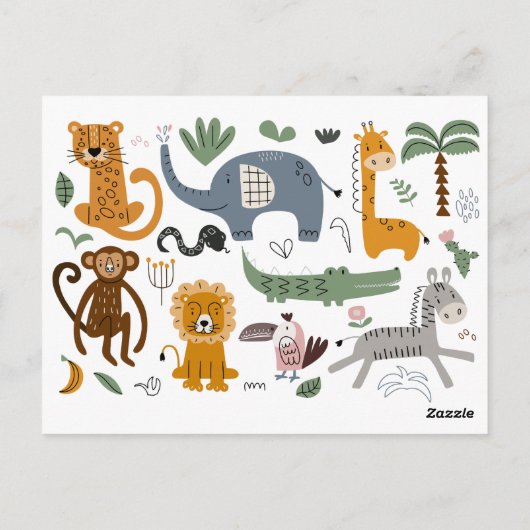 Dieren Adoptie Certificaat Twee Wilde Safari Kids Briefkaart (Achterkant)