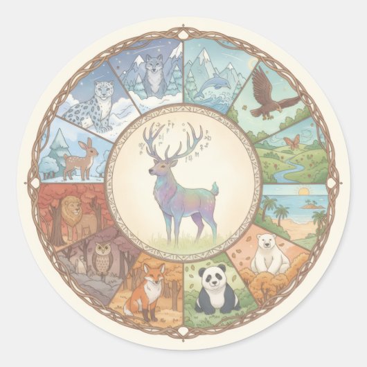 Dieren afbeelding ronde coaster sticker (Voorkant)