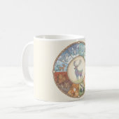 Dieren afbeelding ronde coaster sticker koffiemok (Voorkant links)