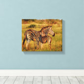 Dieren Afrika zebra Canvas Afdruk (Insitu (Houten vloer))
