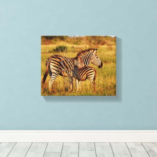 Dieren Afrika zebra Canvas Afdruk (Insitu (Houten vloer))