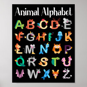 Dieren Alfabet Leren ABC Dieren Poster