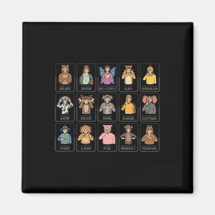 Dieren ASL Handgebaar Dieren Doof Gehoorverlies Magneet