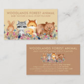 Dieren Baby Beer Fox Raccoon Konijn Visitekaartje (Voorkant / Achterkant)