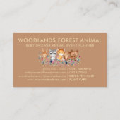 Dieren Baby Beer Fox Raccoon Konijn Visitekaartje (Achterkant)