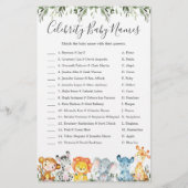 Dieren Baby shower Celebrity Baby Names Games (Voorkant)