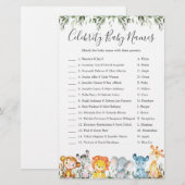 Dieren Baby shower Celebrity Baby Names Games (Voorkant / Achterkant)