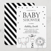 Dieren Baby shower nodigen Zoo Safari Oerwoud uit