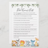 Dieren Baby shower Papa kent beste game (Voorkant / Achterkant)