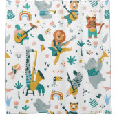 Dieren Band Patroon Douchegordijn (Voorkant)