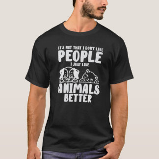 Dieren Beter Introvert Sociale Afstand Kat Hond T-shirt