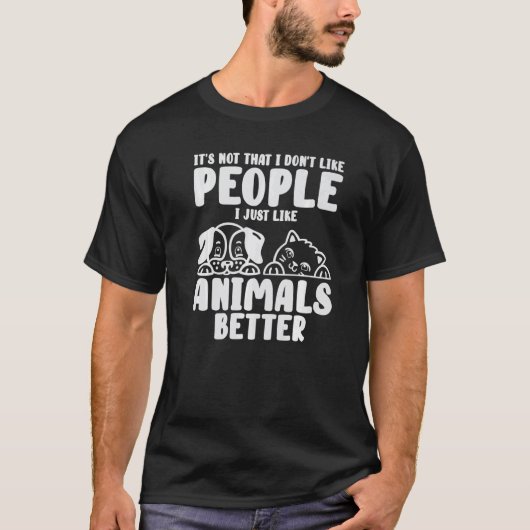 Dieren Beter Introvert Sociale Afstand Kat Hond T-shirt (Voorkant)