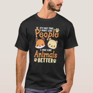 Dieren Beter Introvert Sociale Afstand Kat Hond T-shirt